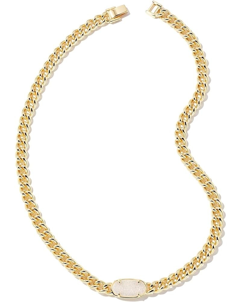 Elisa Chain Necklace One Size Gold/Iridescent Drusy $46.05 Necklaces