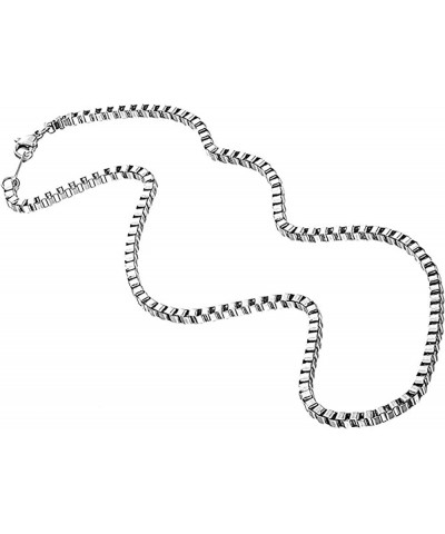 Stainless Steel Square Box Chain Link Necklace White 2.4mm wide 22.0 Inches $10.99 Necklaces