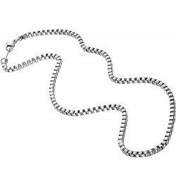 Stainless Steel Square Box Chain Link Necklace White 2.4mm wide 22.0 Inches $10.99 Necklaces