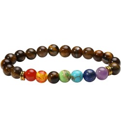 7 Chakra Diffuser Bracelets Set for Women Men Reiki Healing Meditation Lava Rock Stone Beads I: Tiger Eye $8.99 Bracelets