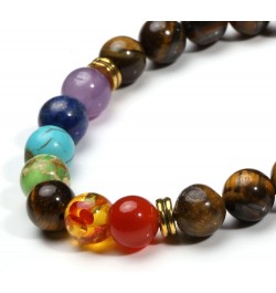 7 Chakra Diffuser Bracelets Set for Women Men Reiki Healing Meditation Lava Rock Stone Beads I: Tiger Eye $8.99 Bracelets