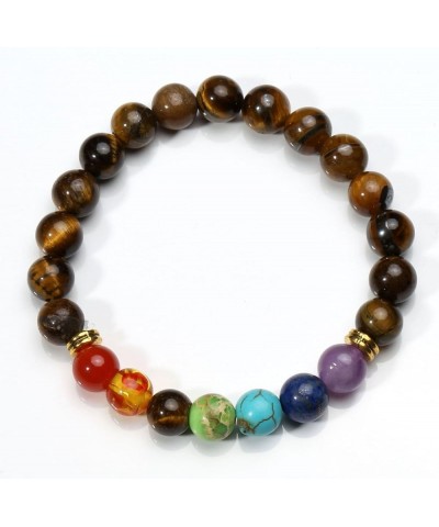 7 Chakra Diffuser Bracelets Set for Women Men Reiki Healing Meditation Lava Rock Stone Beads I: Tiger Eye $8.99 Bracelets