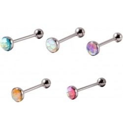 5PCS Tongue Rings Stainless Steel Straight Barbell Tongue Piercing Jewelry for Men and Women 16mm B $8.79 Body Jewelry