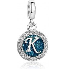 Letter Initial Blue Charms for Bracelets Alphabet Love Birthday Bead Charm for Women Girls Dangle Pendant Necklace K $7.94 Br...