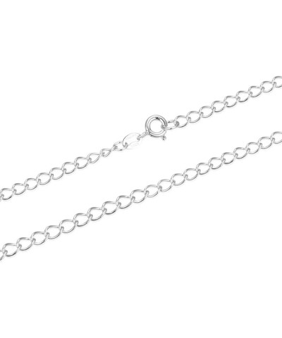 1pc Authentic Sterling Silver 2.5mm 3.4mm Twisted Curb Cable Chain Necklace Tarnish Resistant Hypoallergenic Nickel Free Wome...