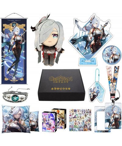 Genshin Impact Box Merch Set with 11 Gifts, Wanderer Cyno Xiao All 5 Stars Characters Plush Poster Acrylic Stand Bracelet Sti...