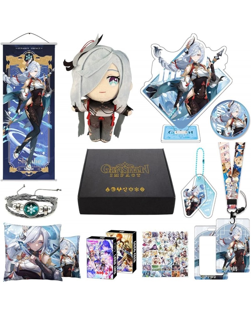 Genshin Impact Box Merch Set with 11 Gifts, Wanderer Cyno Xiao All 5 Stars Characters Plush Poster Acrylic Stand Bracelet Sti...