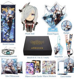 Genshin Impact Box Merch Set with 11 Gifts, Wanderer Cyno Xiao All 5 Stars Characters Plush Poster Acrylic Stand Bracelet Sti...