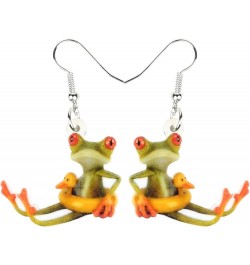 Acrylic Cute Skateboard Frog Earrings Heart Dangle Drop Funny Jewelry For Women Girls Charm Gift Moss green $7.40 Earrings