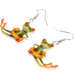 Acrylic Cute Skateboard Frog Earrings Heart Dangle Drop Funny Jewelry For Women Girls Charm Gift Moss green $7.40 Earrings