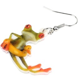 Acrylic Cute Skateboard Frog Earrings Heart Dangle Drop Funny Jewelry For Women Girls Charm Gift Moss green $7.40 Earrings