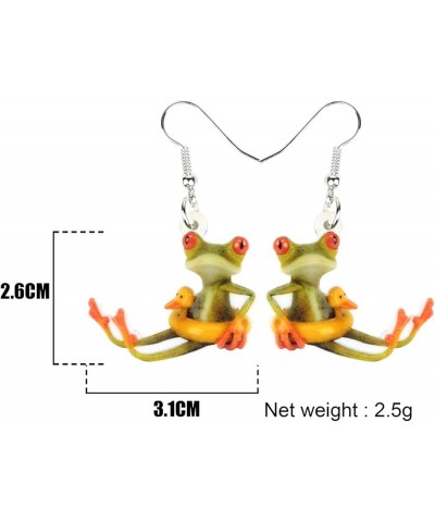 Acrylic Cute Skateboard Frog Earrings Heart Dangle Drop Funny Jewelry For Women Girls Charm Gift Moss green $7.40 Earrings