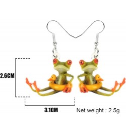 Acrylic Cute Skateboard Frog Earrings Heart Dangle Drop Funny Jewelry For Women Girls Charm Gift Moss green $7.40 Earrings