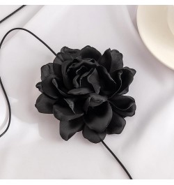 Flower Choker Necklace Black Velvet Flower Choker Rose Choker Big Flower Collar Choker Necklace Flower Long Velvet Choker for...