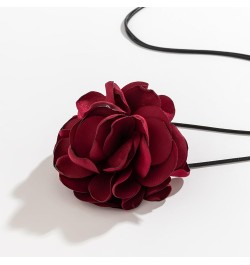 Flower Choker Necklace Black Velvet Flower Choker Rose Choker Big Flower Collar Choker Necklace Flower Long Velvet Choker for...