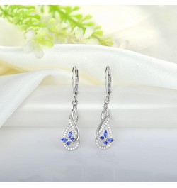 Earrings for Women,925 Sterling Silver Infinity Butterfly Dangle & Drop Earrings with AAA Cubic Zirconia September,Sapphire c...