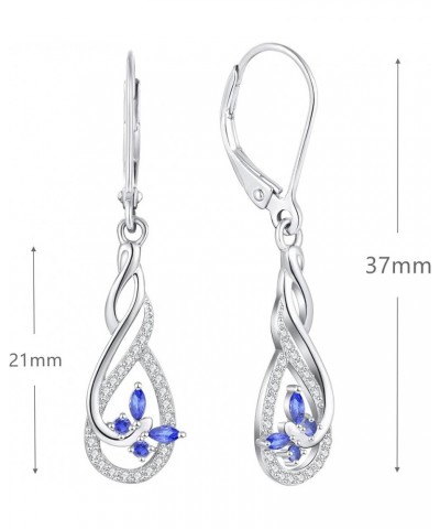 Earrings for Women,925 Sterling Silver Infinity Butterfly Dangle & Drop Earrings with AAA Cubic Zirconia September,Sapphire c...