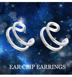 Ear Cuff Wrap Earrings 925 Sterling Silver Non Pierced Cartilage Earring for Women Jewelry Gifts White $11.93 Earrings