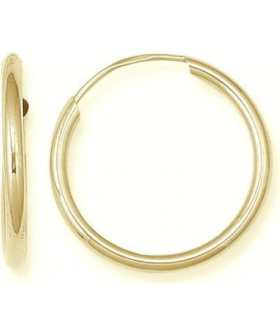 14k Gold Endless Continuous Hoops Hoop Earrings 1.25mm (Mini, Small, Regular) 25MM (yellow-gold) $16.27 Earrings