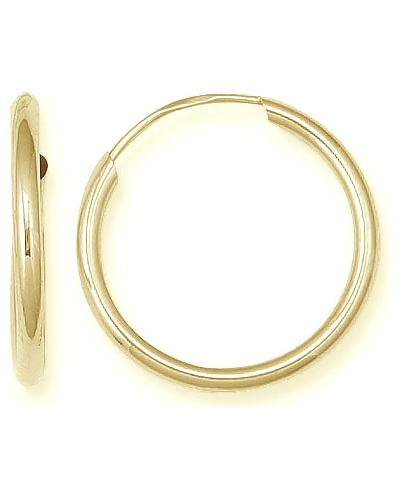 14k Gold Endless Continuous Hoops Hoop Earrings 1.25mm (Mini, Small, Regular) 25MM (yellow-gold) $16.27 Earrings