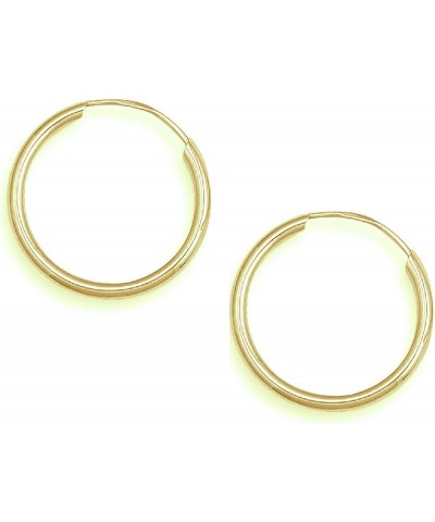 14k Gold Endless Continuous Hoops Hoop Earrings 1.25mm (Mini, Small, Regular) 25MM (yellow-gold) $16.27 Earrings