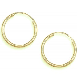 14k Gold Endless Continuous Hoops Hoop Earrings 1.25mm (Mini, Small, Regular) 25MM (yellow-gold) $16.27 Earrings