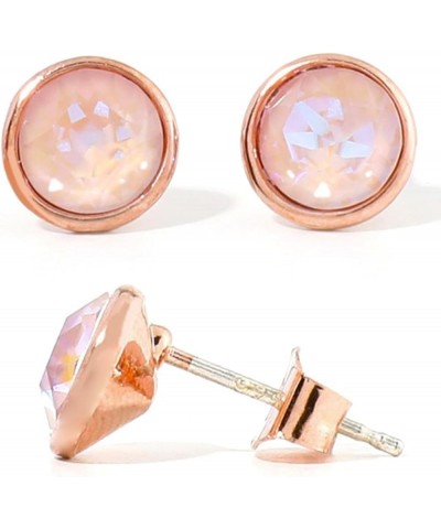 The Austrian SWAROVSKI Crystal Elements Stud Earrings Post Made of S925-made in Korea Rosegold-Dusty Pink DeLite $9.50 Earrings