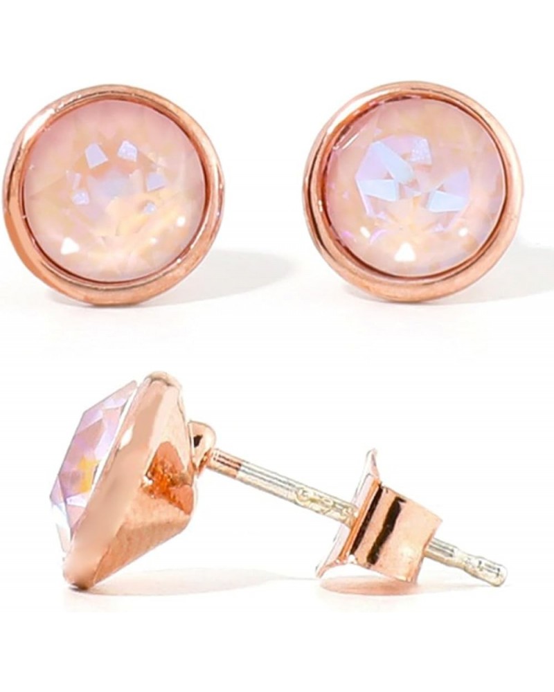 The Austrian SWAROVSKI Crystal Elements Stud Earrings Post Made of S925-made in Korea Rosegold-Dusty Pink DeLite $9.50 Earrings