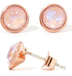 The Austrian SWAROVSKI Crystal Elements Stud Earrings Post Made of S925-made in Korea Rosegold-Dusty Pink DeLite $9.50 Earrings