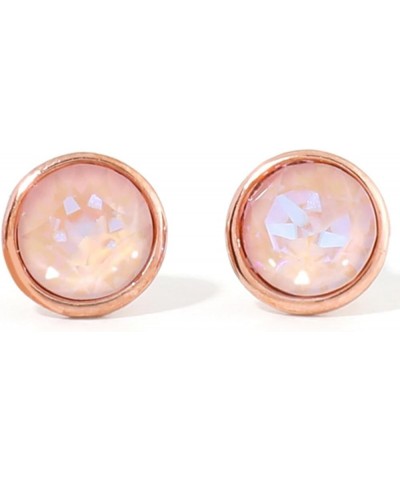 The Austrian SWAROVSKI Crystal Elements Stud Earrings Post Made of S925-made in Korea Rosegold-Dusty Pink DeLite $9.50 Earrings