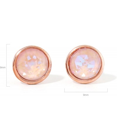 The Austrian SWAROVSKI Crystal Elements Stud Earrings Post Made of S925-made in Korea Rosegold-Dusty Pink DeLite $9.50 Earrings