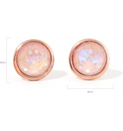 The Austrian SWAROVSKI Crystal Elements Stud Earrings Post Made of S925-made in Korea Rosegold-Dusty Pink DeLite $9.50 Earrings