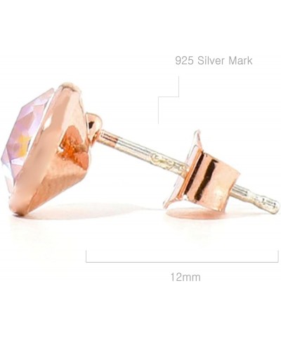 The Austrian SWAROVSKI Crystal Elements Stud Earrings Post Made of S925-made in Korea Rosegold-Dusty Pink DeLite $9.50 Earrings