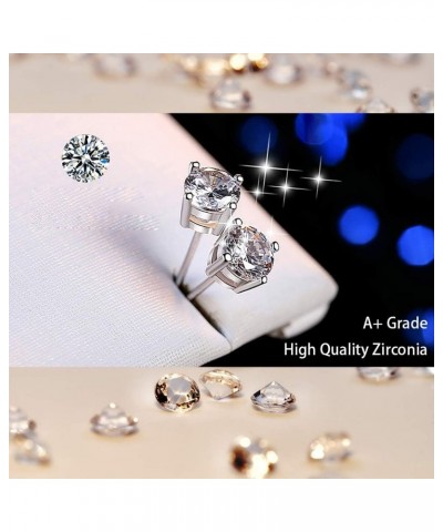 Small Stud Earrings for Women Sterling Silver 4mm Hypoallergenic light blue $6.59 Earrings