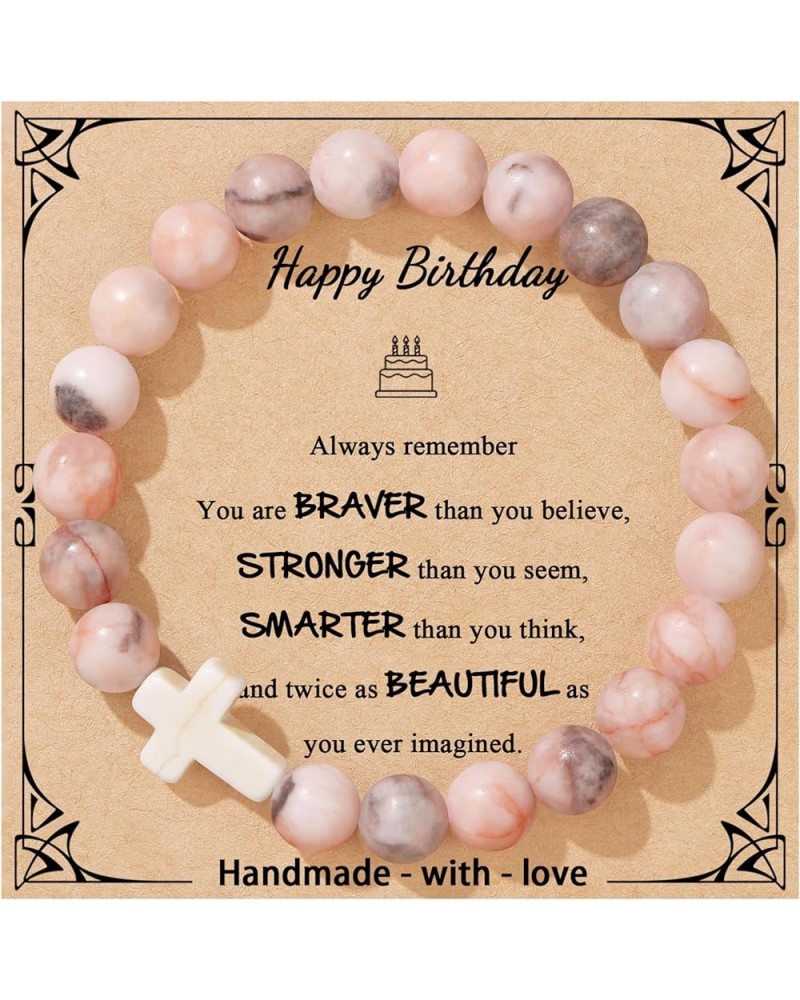 Birthday Gifts for Women Girls Natural Stones Bracelets 13 16 18 21 30 40 50 60 70 80 Year Old Happy Birthday Gifts for Girls...