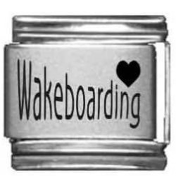 Heart Wakeboarding Laser Italian Charm $7.58 Bracelets