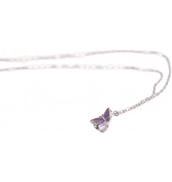 Purple Butterfly Platinum Necklace Luxury Pendant Necklaces Fashionable for Women Ladies $164.61 Necklaces