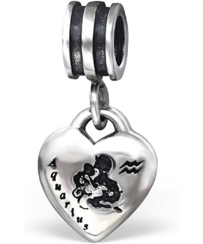 Fits PANDORA Charms 925 Sterling Silver Dangling Zodiac Sign Heart Charm Bead 122 Aquarius $10.32 Bracelets