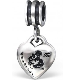 Fits PANDORA Charms 925 Sterling Silver Dangling Zodiac Sign Heart Charm Bead 122 Aquarius $10.32 Bracelets