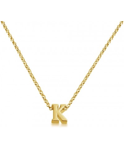 Initial Letter K Personalized Serif Font Small Pendant Necklace Thin 1mm Chain gold-plated-silver 20.0 Inches $27.77 Necklaces