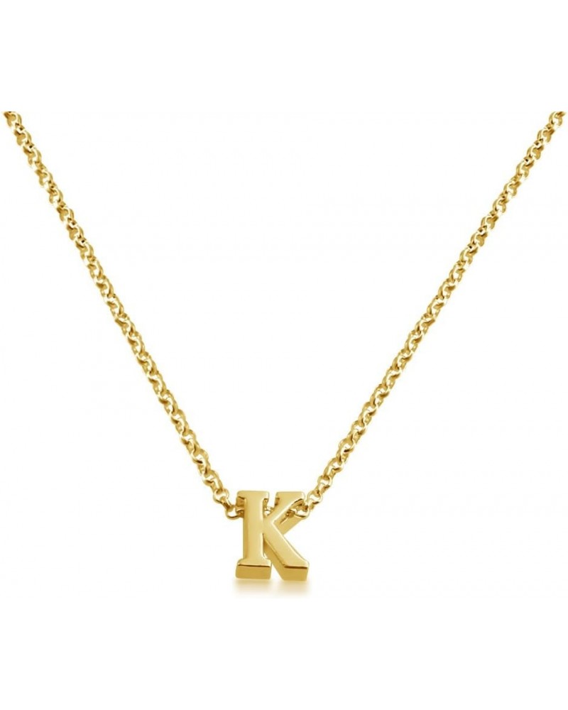 Initial Letter K Personalized Serif Font Small Pendant Necklace Thin 1mm Chain gold-plated-silver 20.0 Inches $27.77 Necklaces