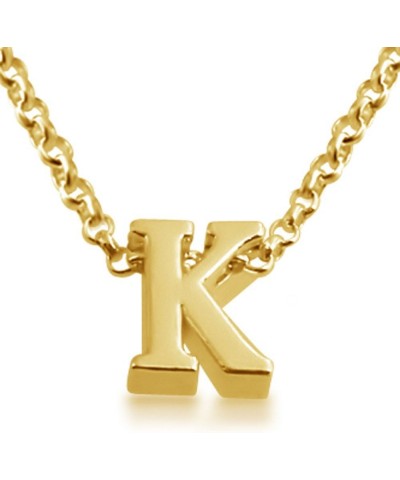 Initial Letter K Personalized Serif Font Small Pendant Necklace Thin 1mm Chain gold-plated-silver 20.0 Inches $27.77 Necklaces