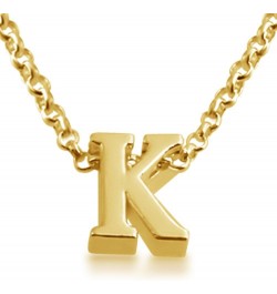 Initial Letter K Personalized Serif Font Small Pendant Necklace Thin 1mm Chain gold-plated-silver 20.0 Inches $27.77 Necklaces