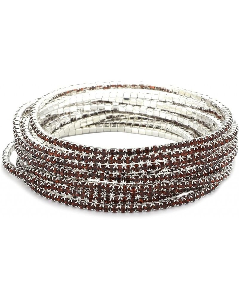 9PCS Rhinestone Stretch Bracelet for Women Multilayer Boho Stackable Bracelet for Women Stacking Tennis Bracelet Rhinestone B...