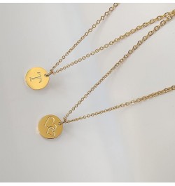 Gold Initial Letter Necklaces,Women Dainty Coin Disc Stainless Steel Alphabet Choker Pendant Necklace,Delicate Gold Tiny Mini...