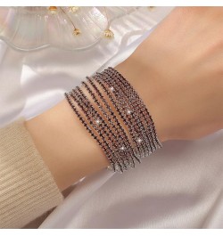 9PCS Rhinestone Stretch Bracelet for Women Multilayer Boho Stackable Bracelet for Women Stacking Tennis Bracelet Rhinestone B...