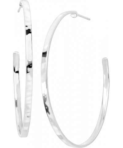 'Circle Up' Hammered Hoop Earrings in Sterling Silver Silver $34.85 Earrings