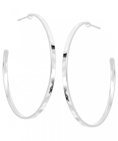 'Circle Up' Hammered Hoop Earrings in Sterling Silver Silver $34.85 Earrings