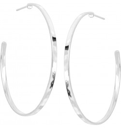 'Circle Up' Hammered Hoop Earrings in Sterling Silver Silver $34.85 Earrings