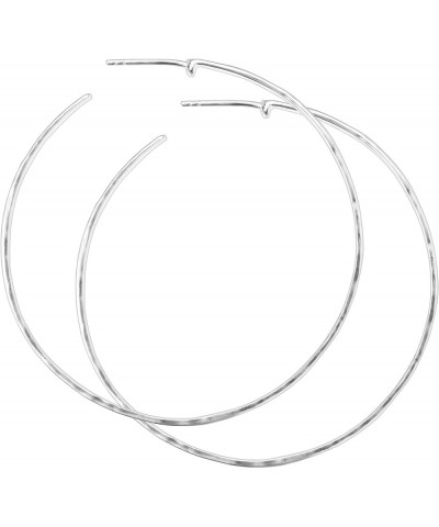 'Circle Up' Hammered Hoop Earrings in Sterling Silver Silver $34.85 Earrings